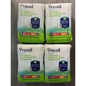 Prevail NU-FIT Daily Underwear Medium 34-46” Extra Absorbency 80 Count